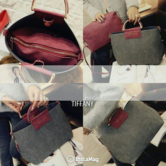 ASHY TIFFANY in idr 284k. (Suede,  Tinggi 24cm Panjang 31cm, magnet, longstrap) #limitedstock