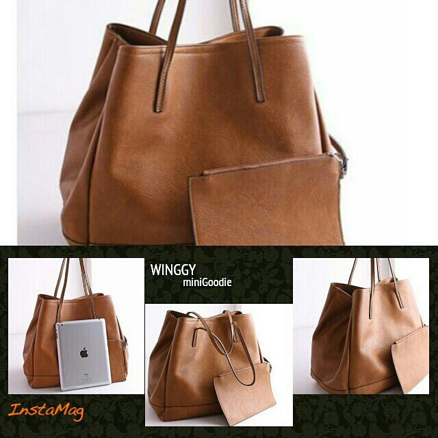 WINGGY in idr 262k. (PU Leather,  Tinggi 33cm Panjang Atas 54cm, Panjang Bawah 33cm magnet) #limitedstock