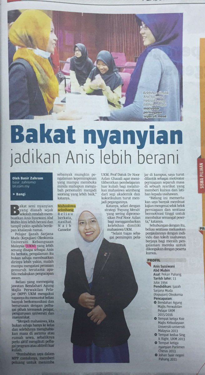 syaz_anis's tweet photo. Terima kasih Berita Harian.
Terima kasih keluarga dan sahabat.

Alhamdulillah di atas peluang yang di berikan. https://t.co/zjKPWnrTHp
