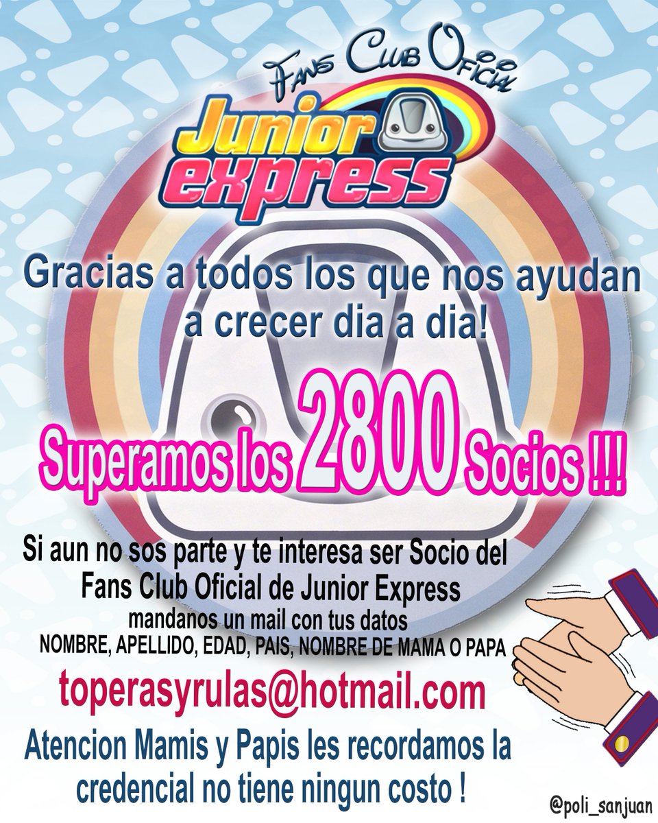 FCJuniorExpress's tweet photo. #Socios #TodosSomosUno 
Gracias por seguir sumandose a esta familia @FcoJuniorExpres @juniorExpreschi https://t.co/K2qQ97WdNE