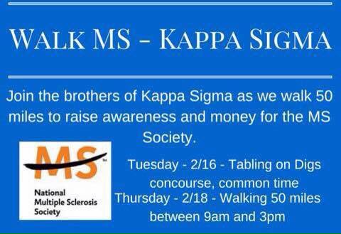 KSigWU's tweet photo. Today we'll be walking 50 miles collectively to raise money for MS Society. Join us on Scholar's Walk to help out! https://t.co/lrFUOQRXdH