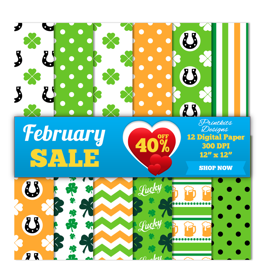 Printkits's tweet photo. St. Patricks’s Day Digital Paper  https://t.co/dDorrOtwlm #etsy #scrapbookpaper #DigitalPaper  #StpatricksDay https://t.co/rrxQ5sp7k9