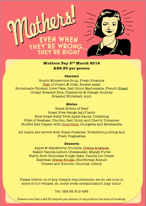 Restaurant69's tweet photo. Bring your lovely Mum for lunch Reserve your table 023 92 815 498 https://t.co/06FHas2JV2
