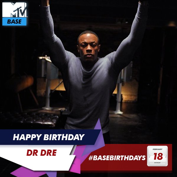 MTVBaseEast's tweet image. Happy #BaseBirthday to West Coast hip-hop legend @DrDre!
 
Thank you for the great hits. Fam show the #BeatMaster ♥