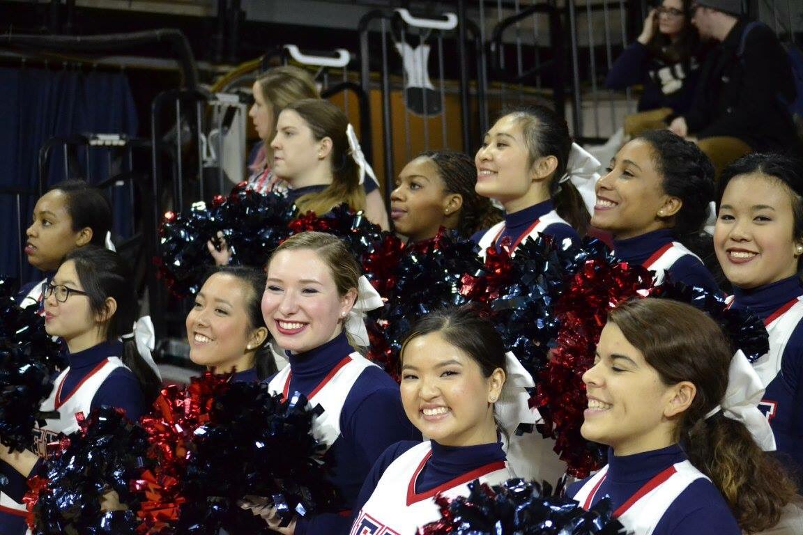 Penn_Cheer's tweet photo. #tbt to last weekend's WBB game with these lovely ladies of All Girl!! #prettypretty #penncheer https://t.co/XwN2bdoGIW