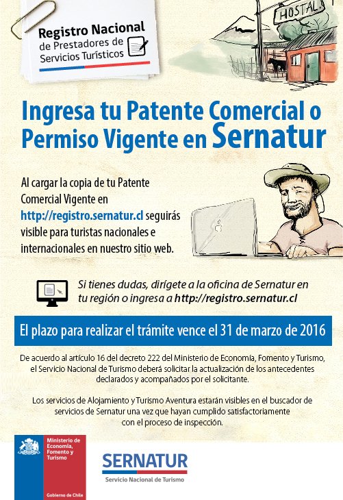 SernaturAtacama's tweet photo. Atención prestadores de servicios turísticos, recuerden actualizar su patente para mantenerse vigentes en Sernatur https://t.co/KWJIw4loox