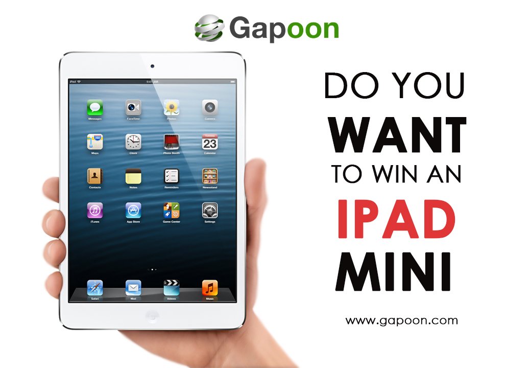 GapoonServices's tweet photo. Here's your chance to own a cool #iPadMini! Watch this space for more!! #Contest #win https://t.co/WkQHiXXxyc