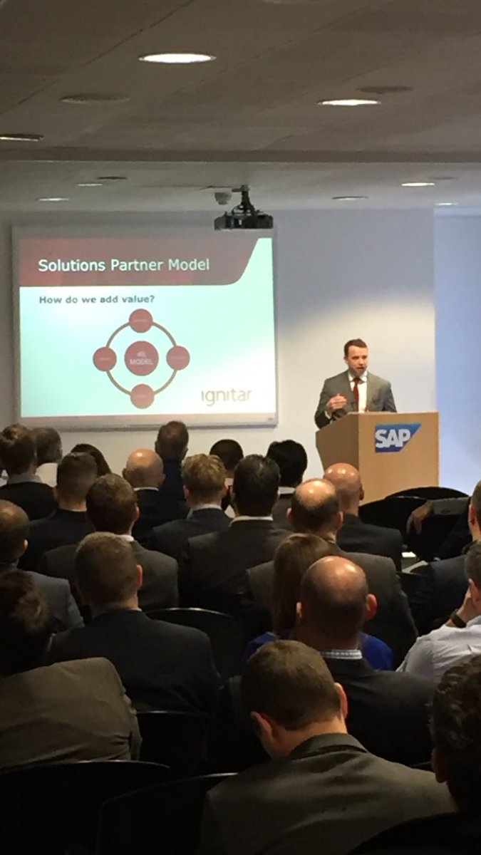 IgnitarSAP's tweet photo. Our MD Jonathan Browne on stage at the recent @SAPBusinessOne partner day #SAPB1 #Ignitar #PartnerSmart https://t.co/ysibJ29L9d