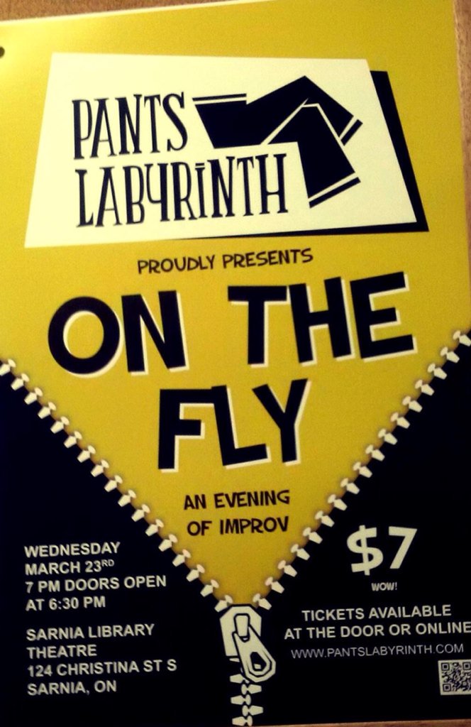 orangesmirk's tweet photo. Come see Improv Comedy in Sarnia on Mar 23/2016 #pantslabyrinth https://t.co/2ZR0LjEmAo