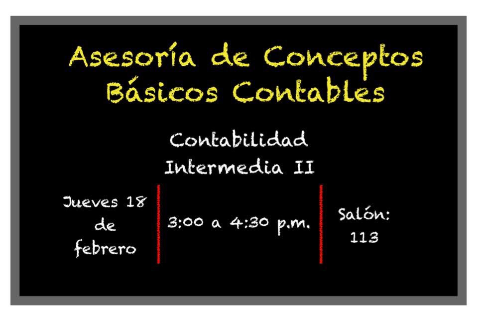 Hoy habrá asesorías para los que se encuentren cursando Costos II y Contabilidad Intermedia II. ¡Los esperamos!