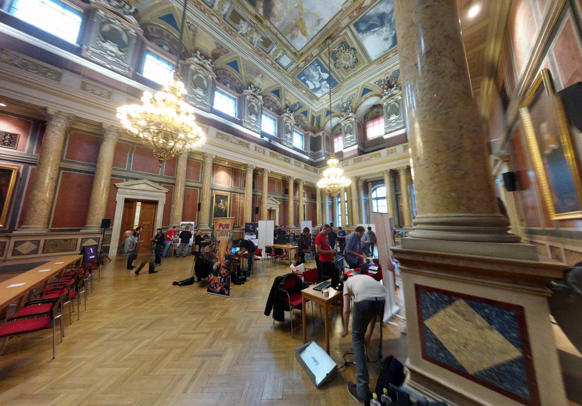 CiroContns's tweet photo. Getting ready to showcase @SlybotsFZ at the #CEGC in Vienna. Nice location, uh? 😍
#CEGC2016 https://t.co/PgFBMIUERx