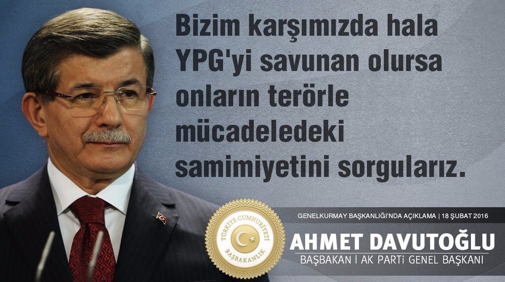 abdullahbasci's tweet photo. Başbakan: Bizim karşımızda hala YPG'yi savunan olursa onların terörle mücadeledeki samimiyetini sorgularız. https://t.co/NlMu29XcD1