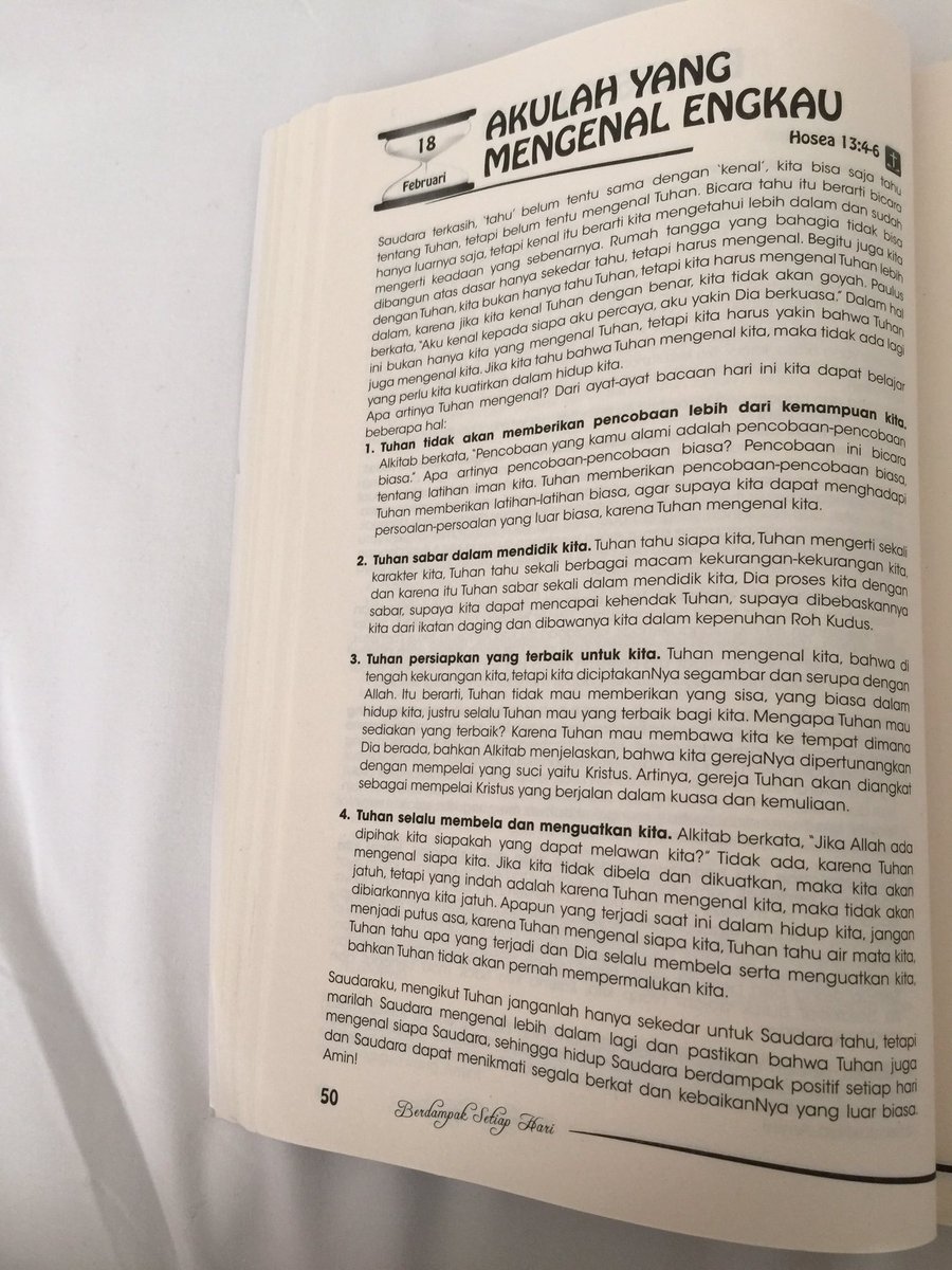 PastorGilbertL's tweet photo. Renungan Firman Tuhan 18-2'16 "Akulah yg mengenal engkau" diambil dari buku Berdampak Setiap Hari

Selamat diberkati https://t.co/vSSYekoe3w