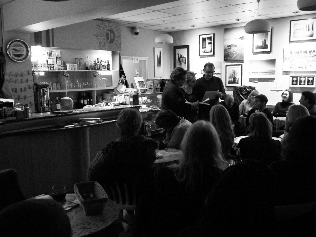 CarolynTGray's tweet photo. A complete and utter first at #ReadYourWords @JavabeanTW - a mini play reading - an ttempt to ban words... https://t.co/17f0BkucK9