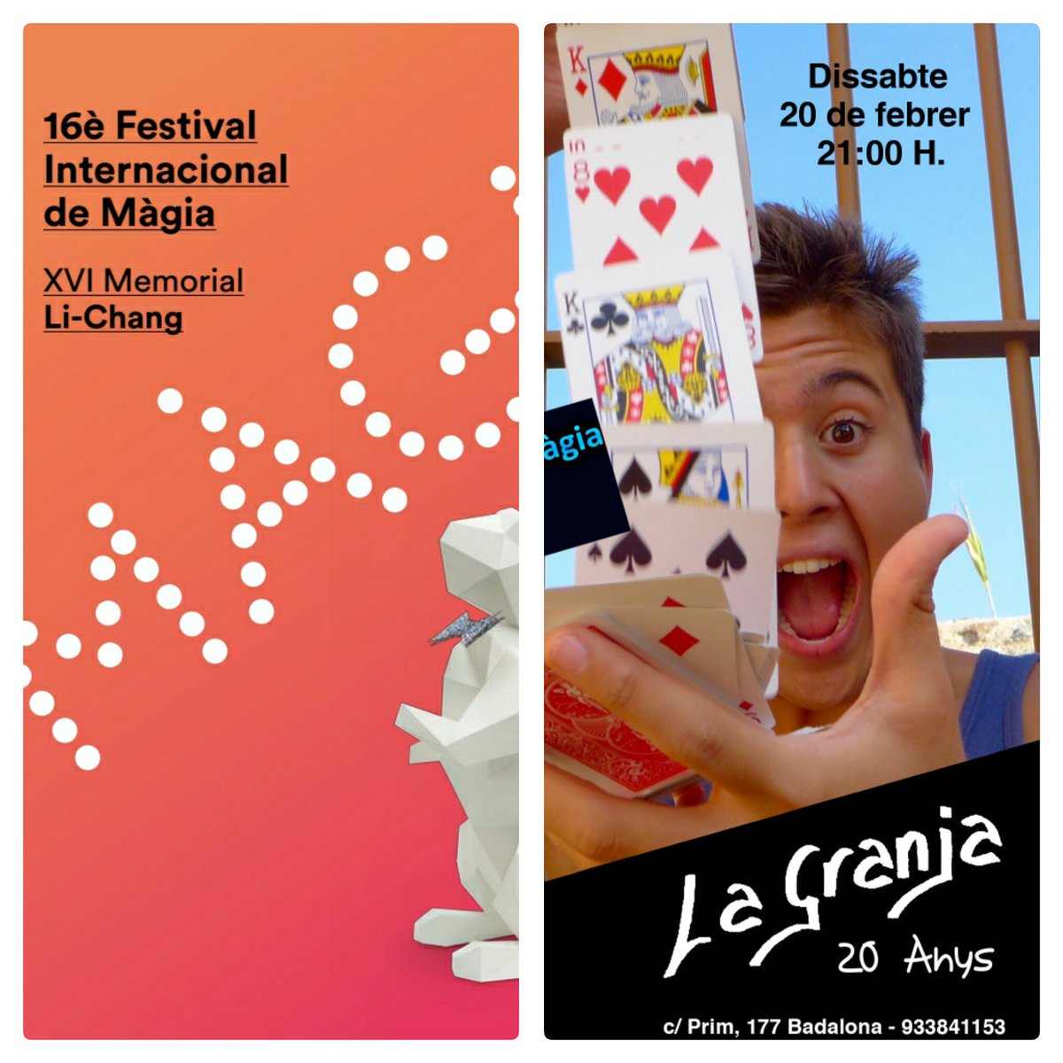 lagranjabdn's tweet photo. Aquest dissabte #EntrepansDeForquillaIGanivet i #QuantCreusQueVal de màgia. #badalona #lichang100 https://t.co/VRfOgf7T96