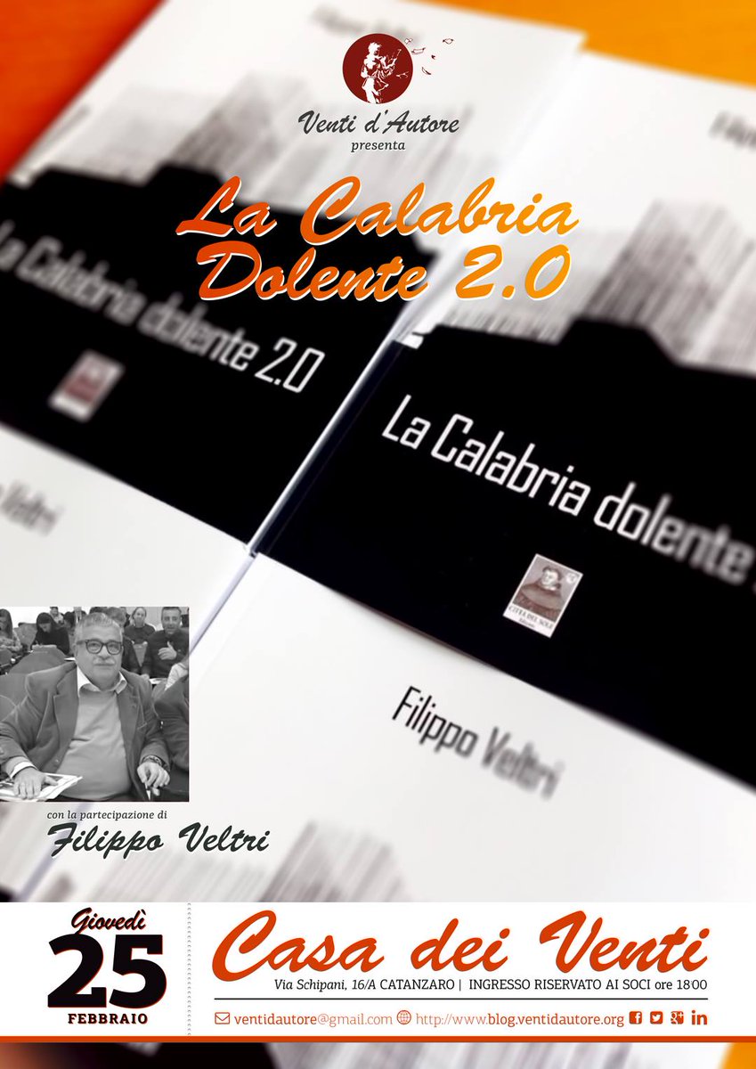 ventidautore's tweet photo. @ventidautore incontra Filippo Veltri #CasadeiVenti #lacalabriadolente https://t.co/D5dAL47rbR https://t.co/hCUgNaqQKg