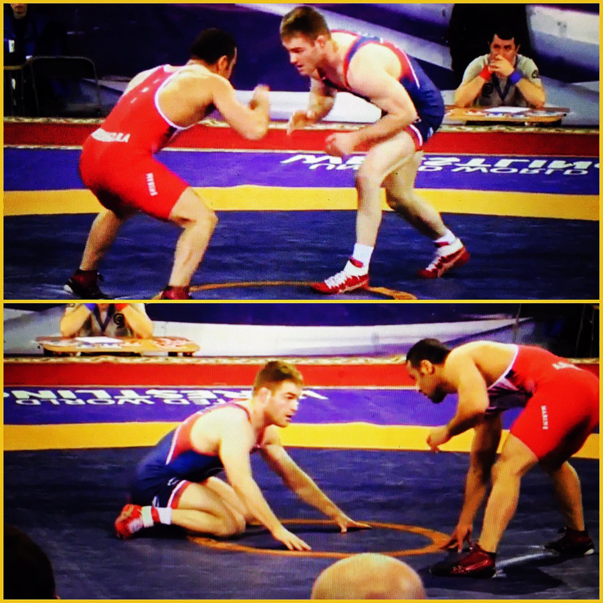 MarkPerry165's tweet photo. Another good win over #5 Ghasemi of Iran. @chrisperry184 has Russian who beat Shabanov next! @usawrestling #Medved https://t.co/0Vi2eTVhZh
