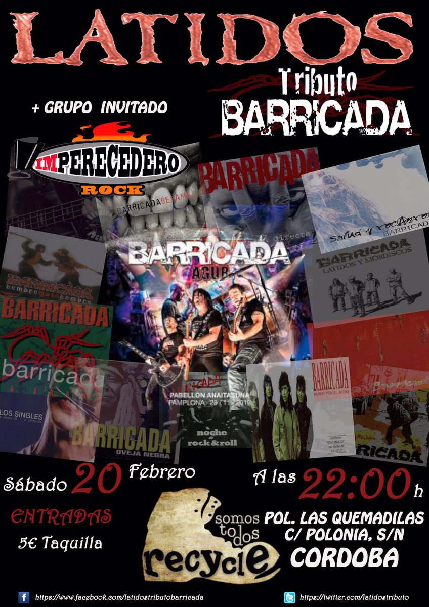latidostributo's tweet photo. Buenos días!! Como ya sabéis nos vemos este sábado en Córdoba en @salarecycle + Imperecedero! Que no te lo cuenten!! https://t.co/13Bkxheh7c