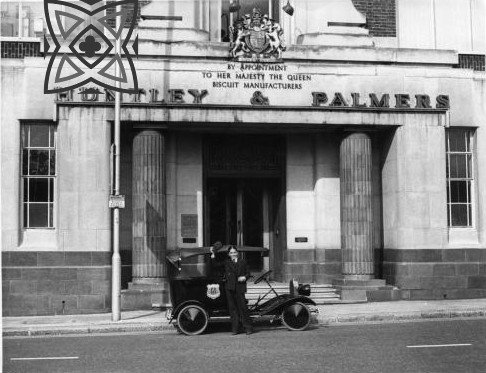 readingmuseum's tweet photo. @LivingRdgEvents @Reading2016 photo from our collection of miniature car and actor outside #rdgk Huntley & Palmers https://t.co/EbAjoBiJvQ