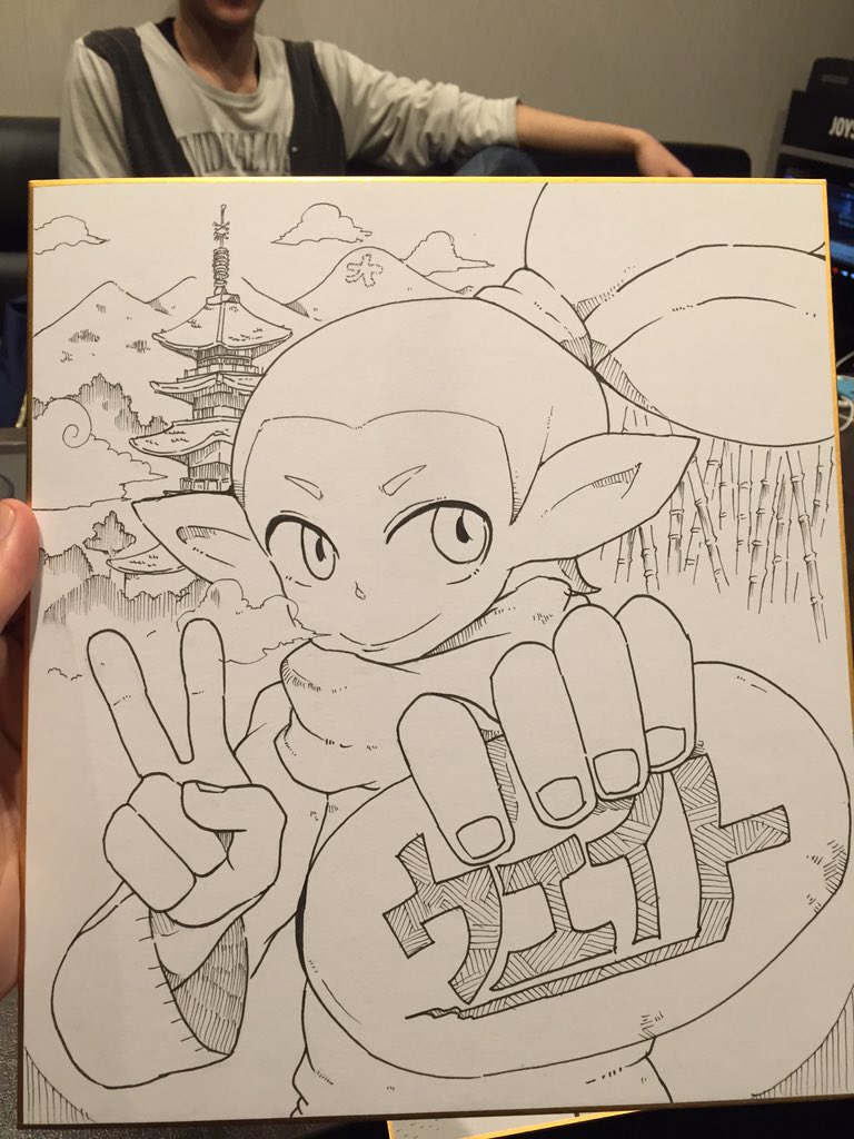 カラオケで描いてあげたそれぞれの色紙 