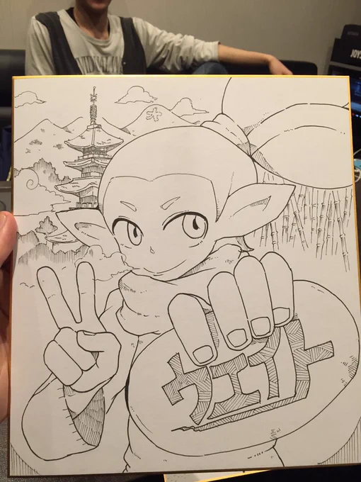 カラオケで描いてあげたそれぞれの色紙 