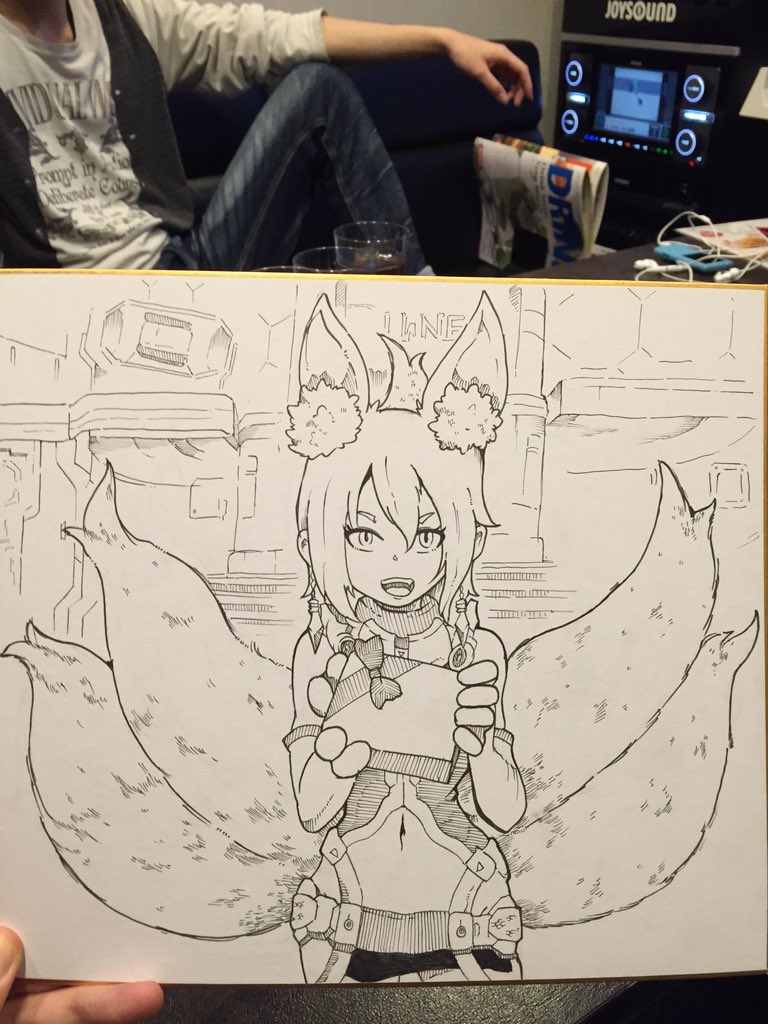 カラオケで描いてあげたそれぞれの色紙 