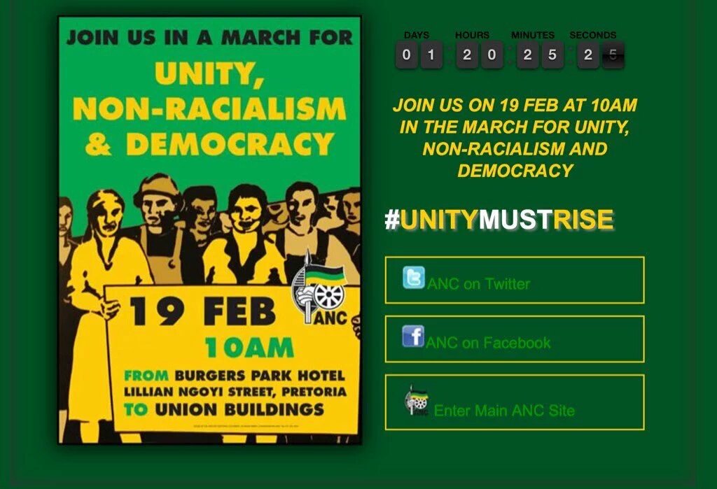 Kgosientsho_R's tweet photo. I will join the march for unity, non-racialism and democracy. #UnityMustRise https://t.co/iknnCGAusm