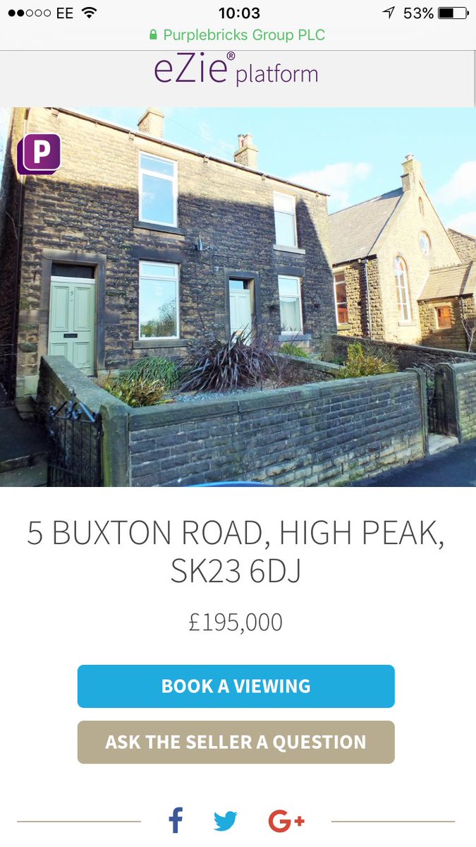 stephenrpb's tweet photo. WOW moved fast SSTC 24hrs in 2 viewings #purplebricks #highpeak #glossop https://t.co/CR7HNwFRum