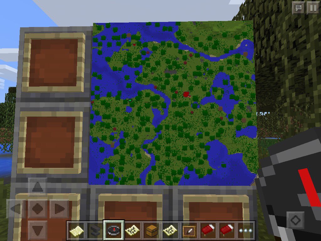 beta_mcpe1's tweet photo. I've also had fun with putting maps together, spot the witch hut on the map! #MCPE ;) https://t.co/c4poQuOLTq