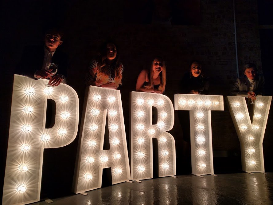 We like to party! Looking great guys with our fab party lights! Perfect to hire for prom#partyideas#prom