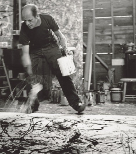 SomeOldPhotos's tweet photo. Jackson Pollock, ‘Yellow Islands’ 1952. https://t.co/pJ39BwsBc7