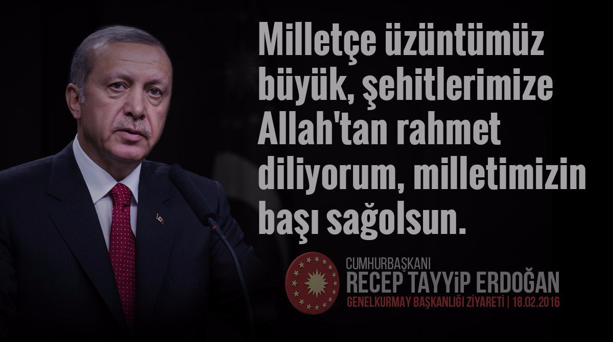 CB: Milletçe üzüntümüz büyük, şehitlerimize Allah'tan rahmet diliyorum, milletimizin başı sağolsun.