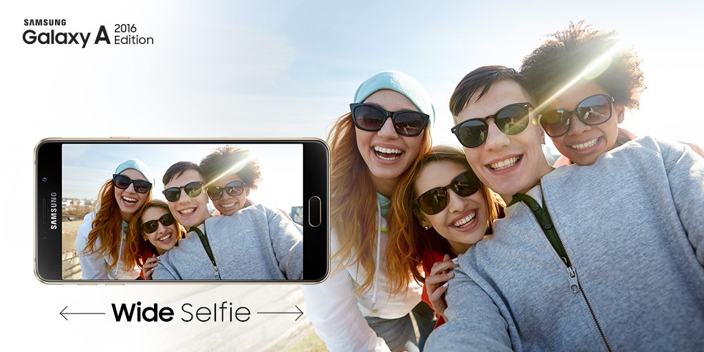 SamsungIndia's tweet photo. Get more in a frame with 120 degree wide angle feature of #GalaxyA2016. It’s #TheNewFlaunt https://t.co/gem5bWRNb4 https://t.co/CUuIilJcbE