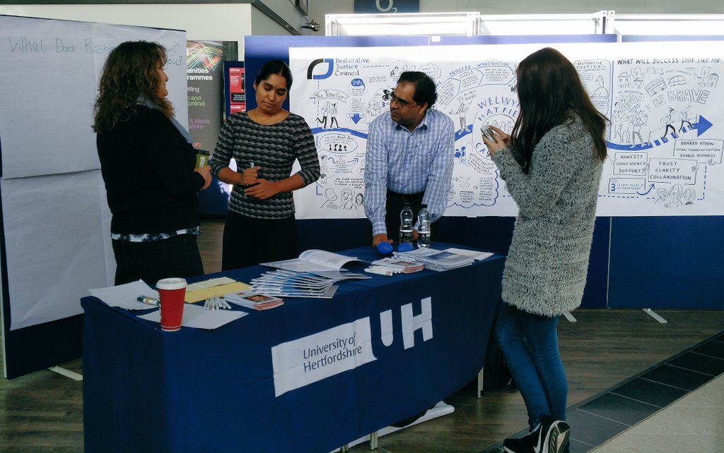 markzoomy's tweet photo. The @HertsRJ booth for #UHatGalleria is up and running! @UH_Law https://t.co/4sSIfYyBkn