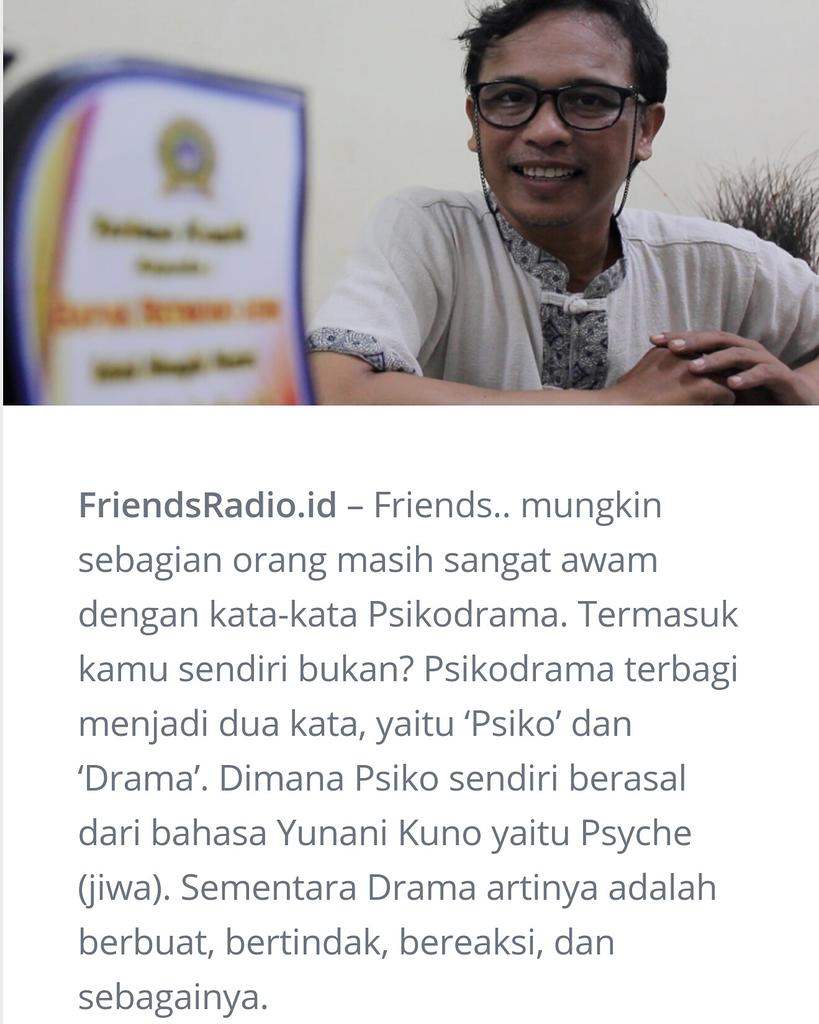 MBGMaximo's tweet image. Belajar #Psikodrama bersama @r3tmono di Friends Radio #Jakarta friendsradio.id/belajar-mendal…