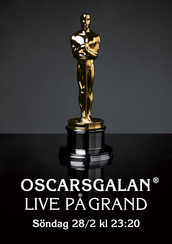 Biograf Grand visar #oscarsgalan live hela natten 28 februari. Biljetter finns på sf.se.