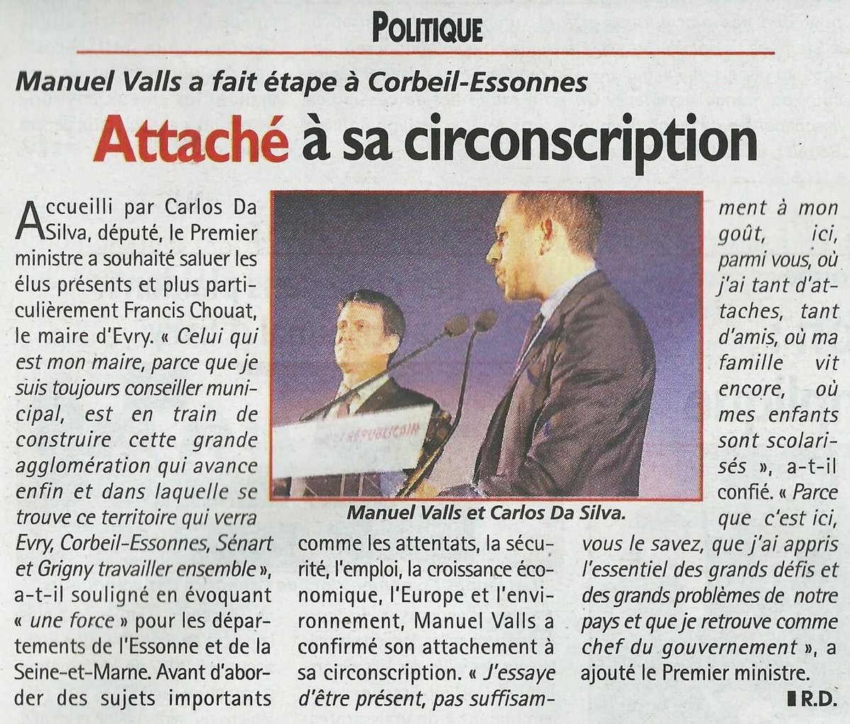Da_Silva_Carlos's tweet photo. Dans @LeRep91 du jour, retour sur le rassemblement républicain de lundi à Corbeil-Essonnes autour de @manuelvalls https://t.co/JgfBFO23bz