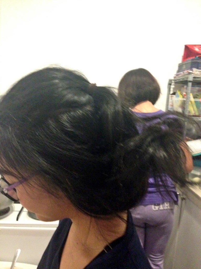 Bunny1o1's tweet image. I was cooking and had messy hands so I told my younger bro to fix my hair #anattemptwasmade #hetried #mucheffort