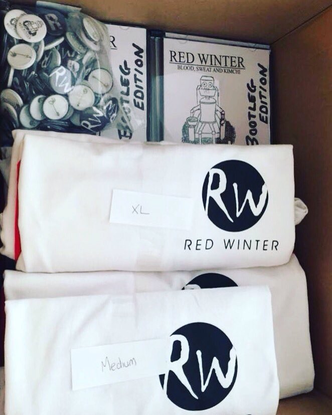 RedWinterUK's tweet image. Lil box o'merch some fresh red winter tees, CDs &amp;amp; badges, we'll have them @ jacaranda Liverpool this Saturday #ukpp