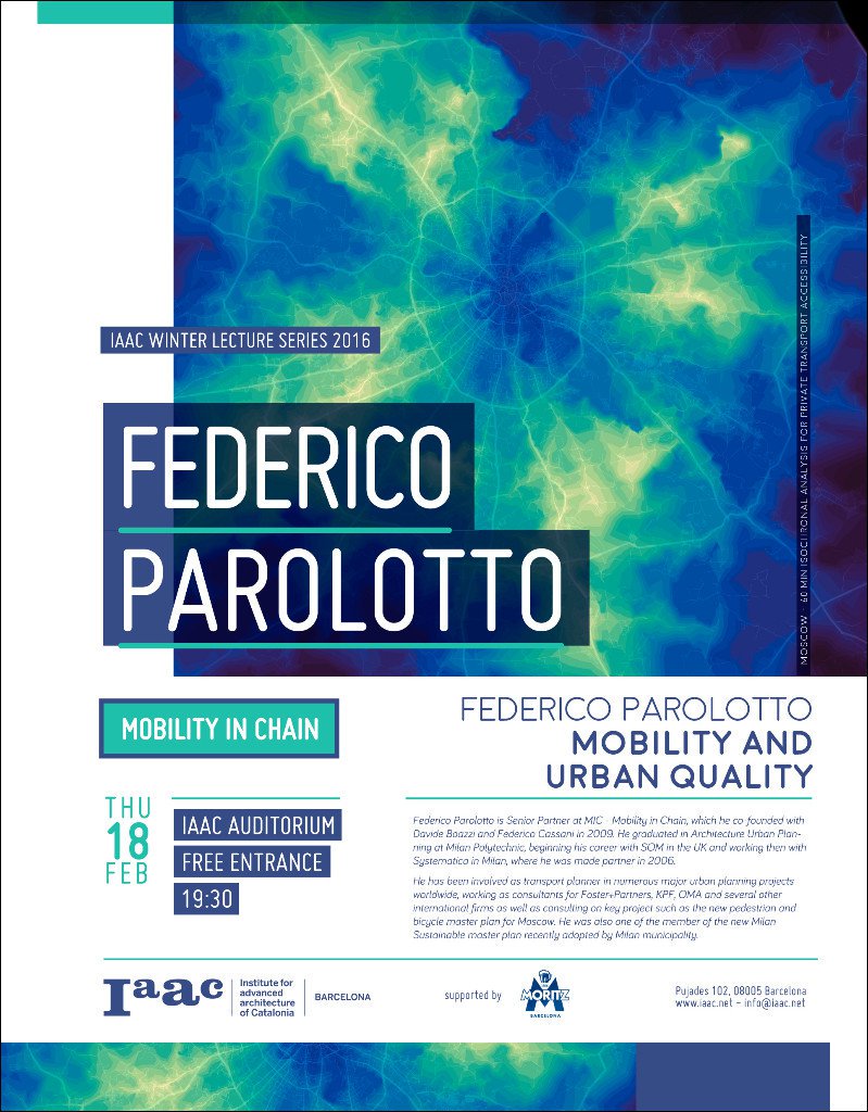 mathimare's tweet photo. tonight @IAAC #OpenLecture with @fparolotto of #MobilityInChain @Flown_eu #UrbanMobility #UrbanQuality #MaCT #IAAC https://t.co/RDfZWerKYN