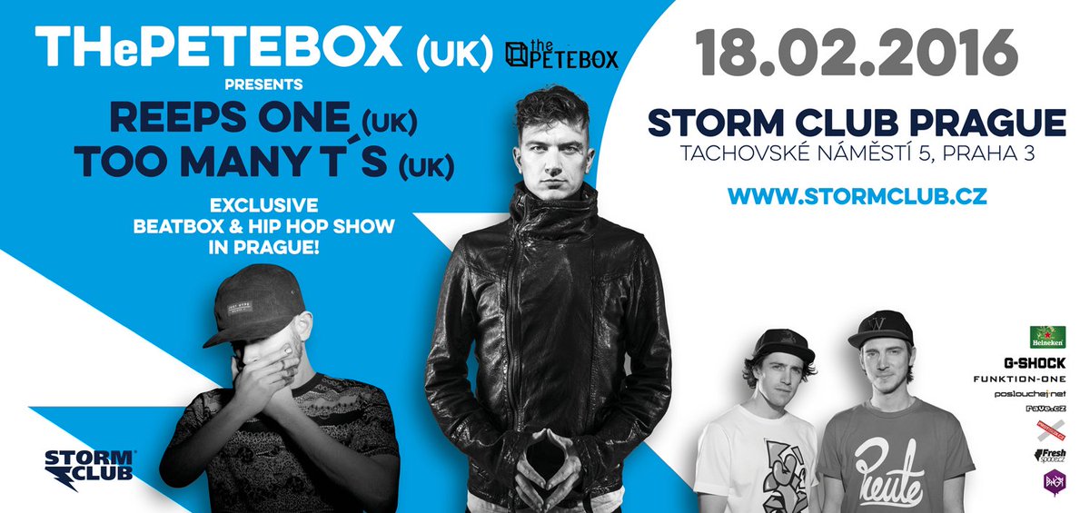 StormClubPrague's tweet photo. TODAY beatbox &amp; hip hop show by @THePETEBOX! Don´t miss it! https://t.co/uAWO7LiOOn