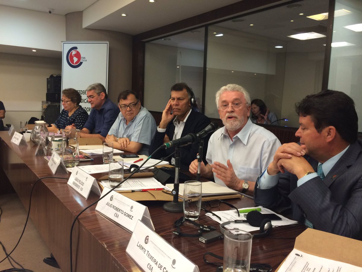 CSA_TUCA's tweet photo. João Felicio, presidente de la @ituc en la 13ª Reunión del Consejo Ejecutivo de la @csa_tuca #13CE https://t.co/iJBVuEOtEF