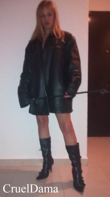 Do I wear something under my slave's leather jacket? 😈😁 #FemaleDomination #FEMDOM https://t.co/1YKYU<a href="/tag/femdom"class="tags"><span>#femdom</span></a><a href="/tag/femaledomination"class="tags"><span>#femaledomination</span></a>