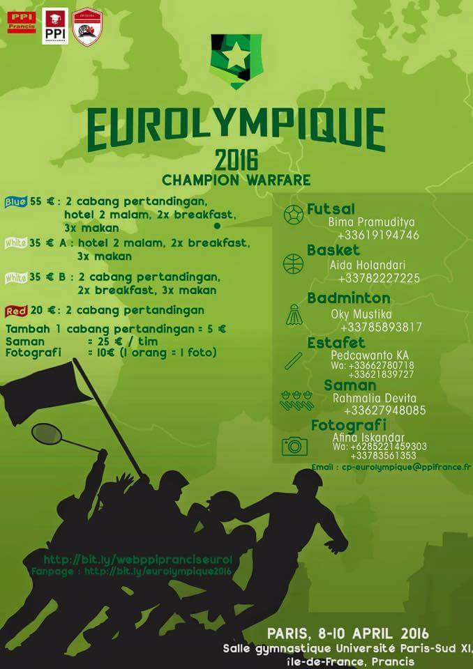 Ayo ikutan EUROLYMPIQUE 2016 !!!

~ Infokom PPI Istanbul ~
#Majubareng #PPIIstanbul #Milikkita