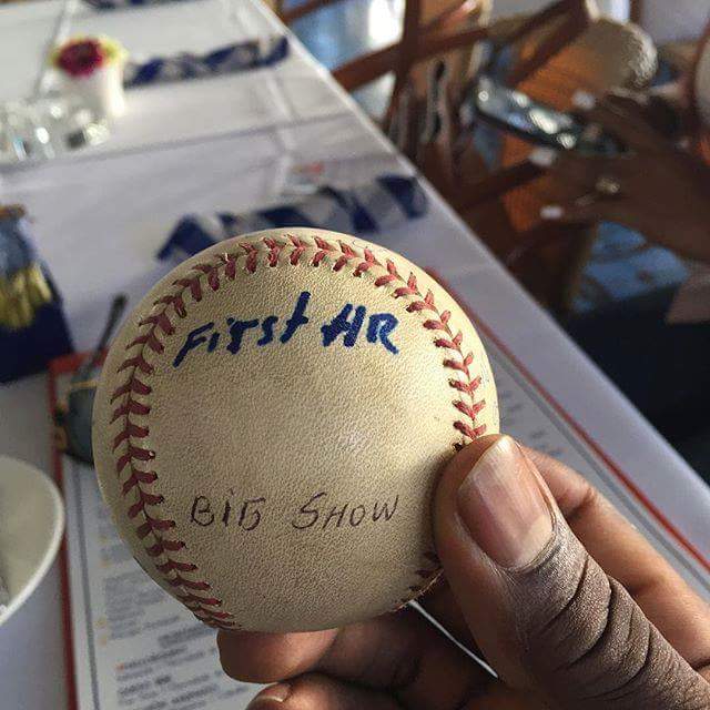 davidortiz's tweet photo. My first home run ball in the big league my dad show it to me in the middle of a breakfast 🙈 https://t.co/QdhKAzz1IB