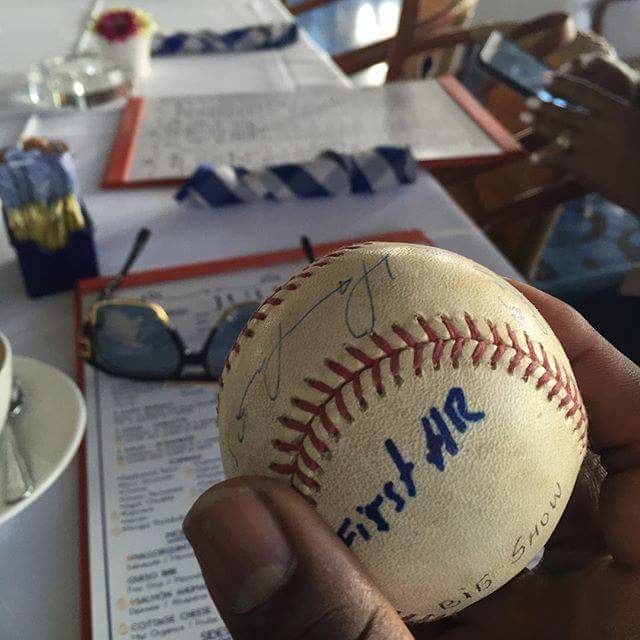davidortiz's tweet photo. My first home run ball in the big league my dad show it to me in the middle of a breakfast 🙈 https://t.co/QdhKAzz1IB