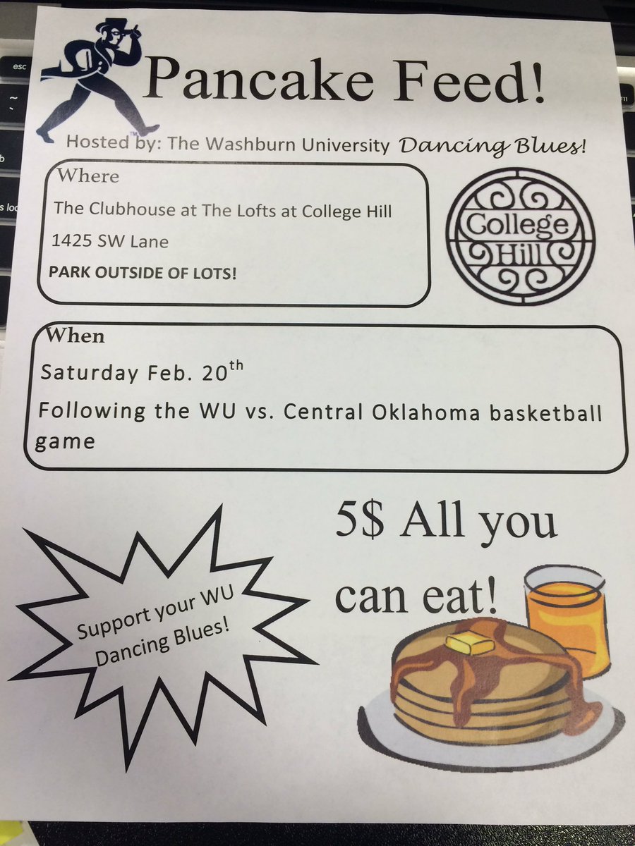 Come see us at our table in the union and pick up a flyer for the pancake feed on Saturday! <a href="/WashburnUniv/">Washburn University</a>