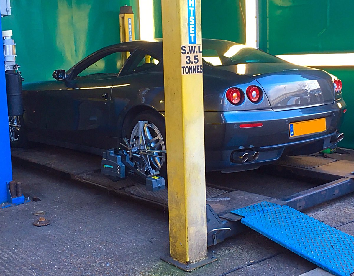 PerfectTouch7's tweet image. Setting up the #Scaglietti for our 
4 wheel alignment service #Ferrari #PerfectTouchPerformance #Hoddesdon #Herts