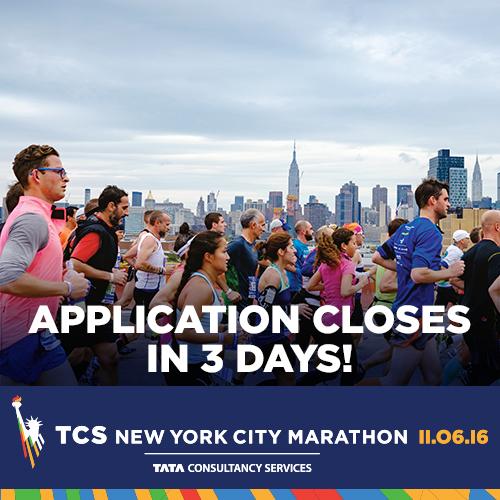 nycmarathon's tweet photo. Only 3 days left to apply for your chance to run the #TCSNYCMarathon! https://t.co/vxH1vvvEyD https://t.co/l157onzX8G