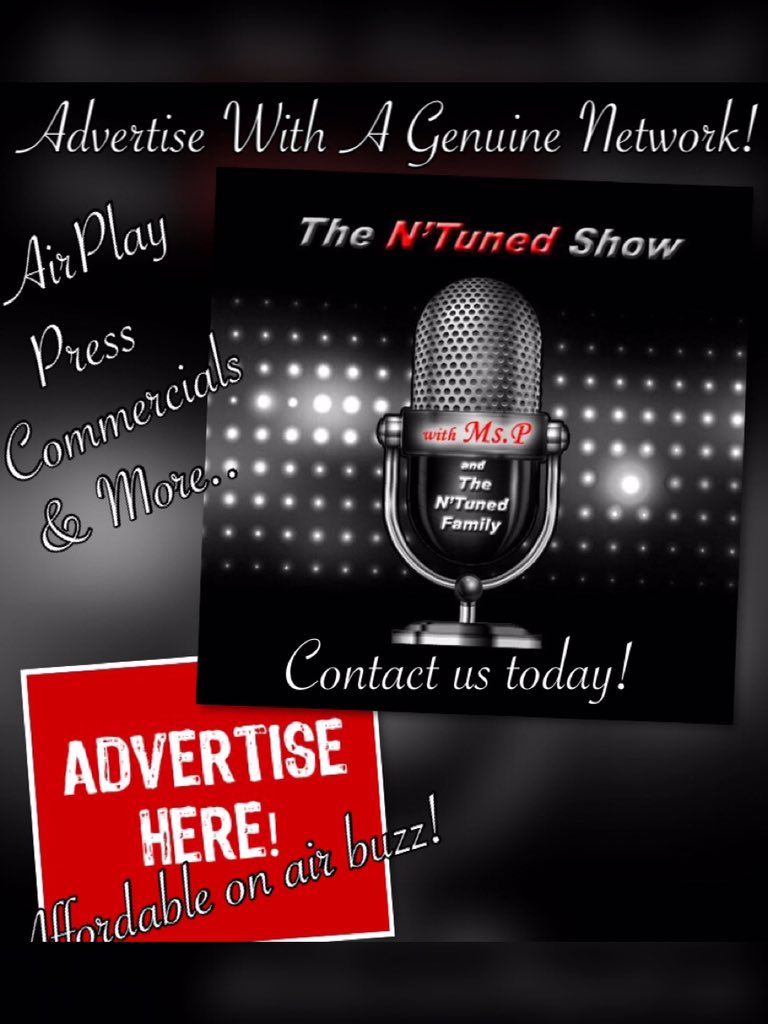 NtunedShow's tweet image. Advertise with us! Contact us ntunedshow@aol.com to gain #commericals #webfeatures #blog #drops and more
